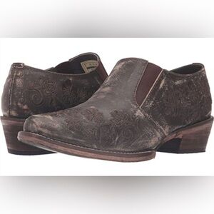 ROPER Brown Emerson Size 5 Distressed Short Leather Slip On Booties NEW